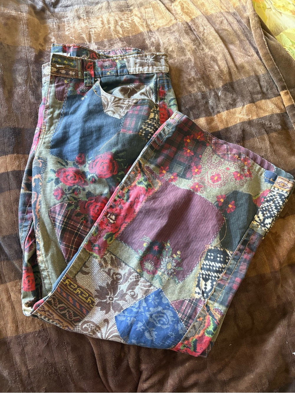 urban outfitters BDG kayla low rise patchwork print pants - Picture 2 of 6